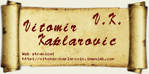Vitomir Kaplarović vizit kartica